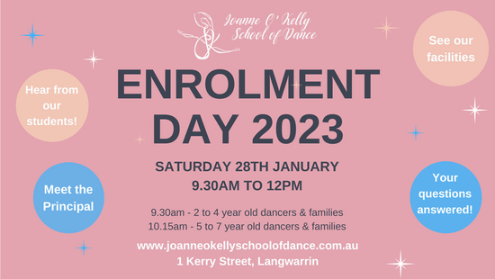 Enrolments for 2023 are open - Come to our Enrolment Day!